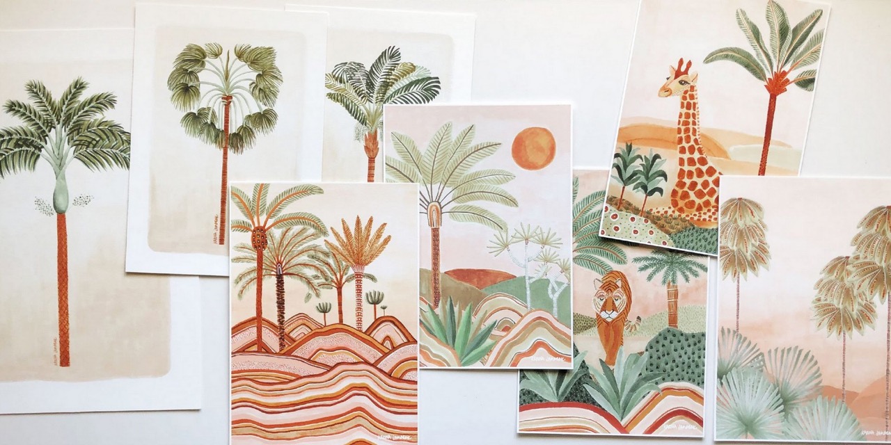 karina jambrak,dessin,illustration,peinture,artiste,australie,palmiers,jungle,aquarelle,feutres