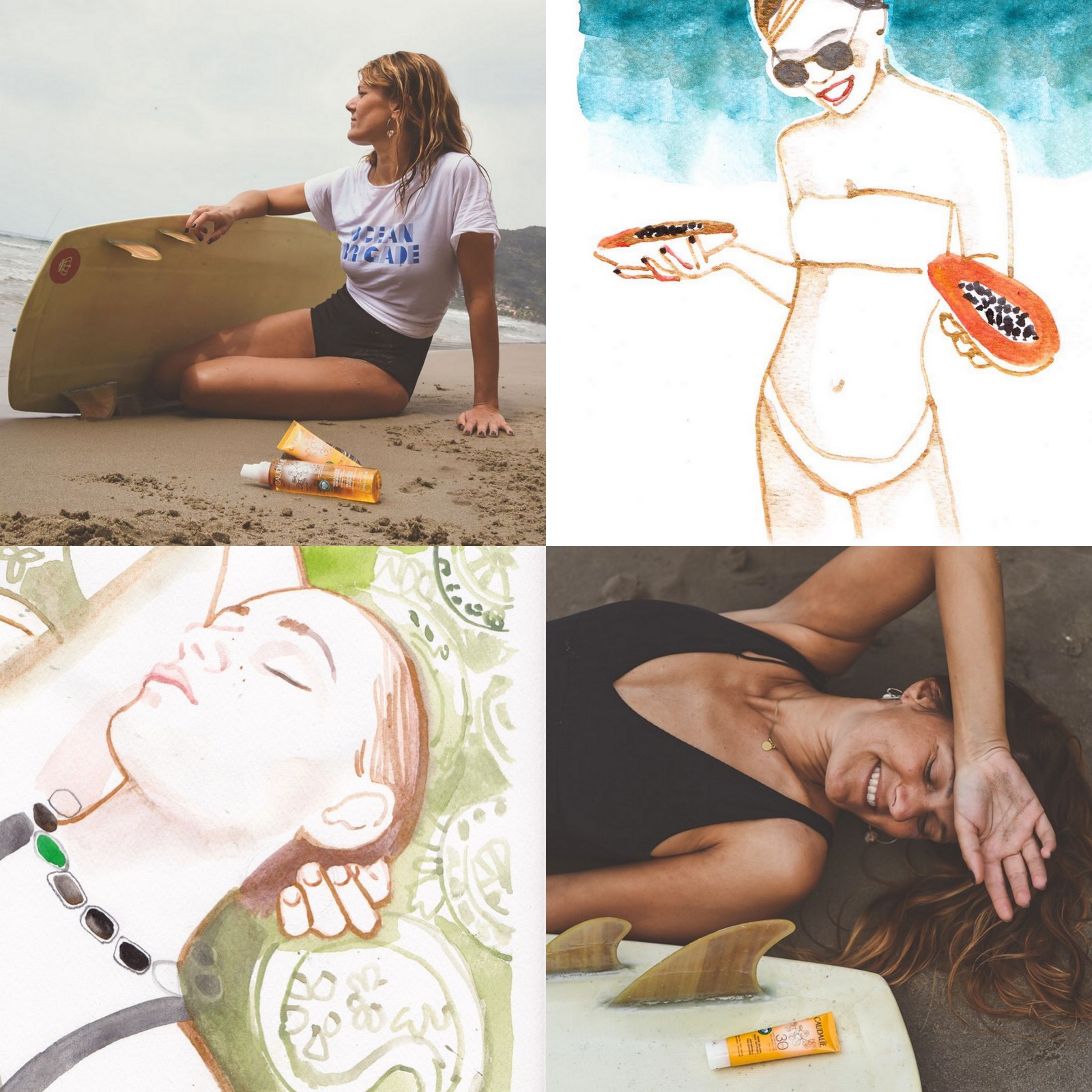 natalia resmini,dessins,illustration,les jolis dessins de,italie,surf,surfer girl, beach girl